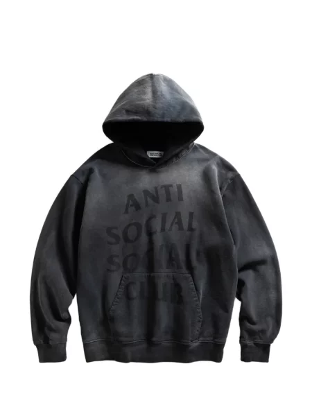 Hanorac cu glugă Anti Social Social Club cu imagine negru