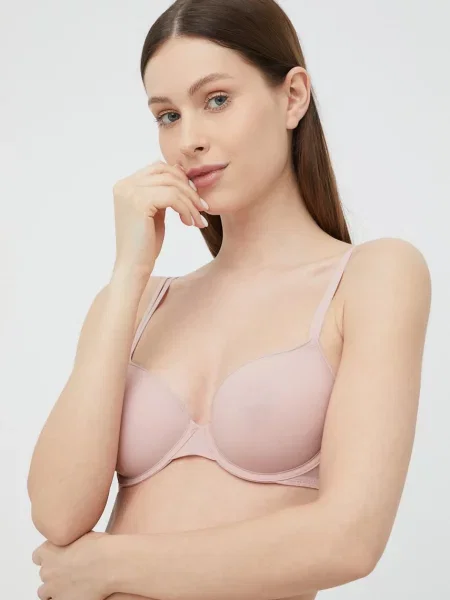 Сутиен Calvin Klein Underwear с изчистен дизайн розово