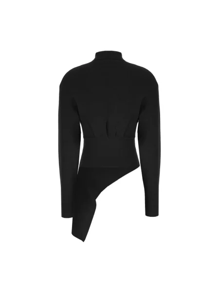 Sweter z golfem Lanvin wełniany asymetryczny czarny