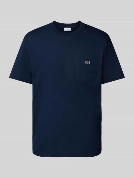 T-shirt o kroju regular fit z czystej bawełny Lacoste niebieska