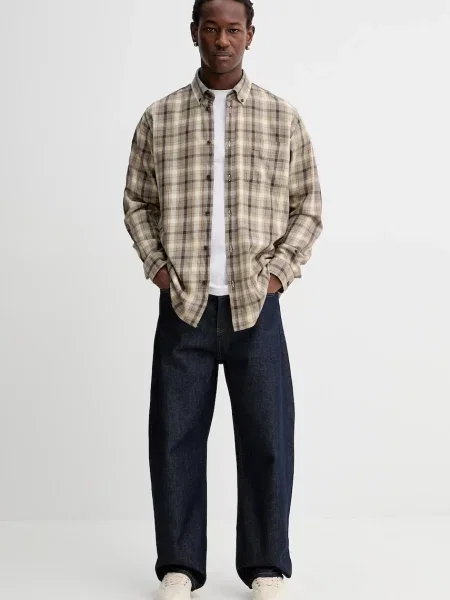 Les Deux koszula Kent relaxed z kołnierzykiem button-down zielony