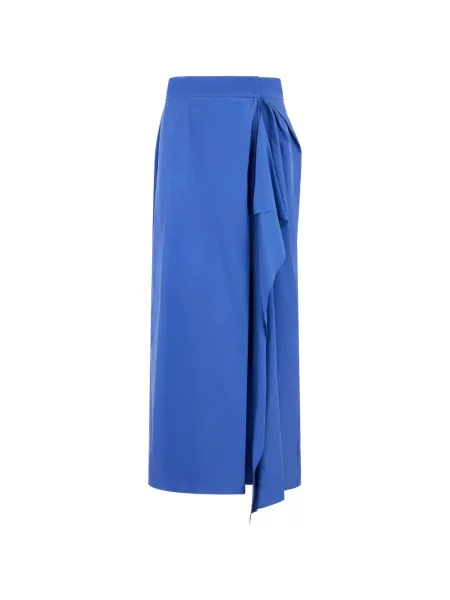 Fusta maxi Alberta Ferretti asimetrică drapată albastru