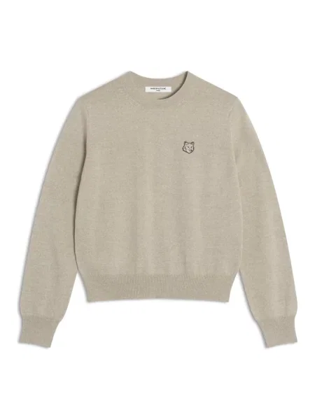 Sweter Maison Kitsune wełniany beżowy