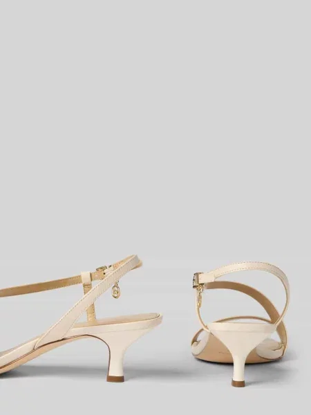 Sandałki ze skóry model JAIDA KITTEN' Michael Michael Kors białe