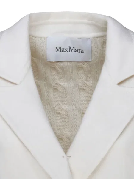 Pleteni kaput Max Mara na dvostruko kopčanje bijela