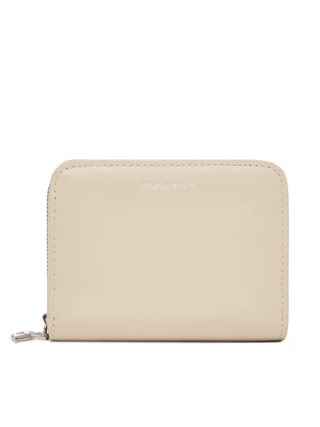 Calvin Klein Portofel Ck Medium Flap Zip Around Crem