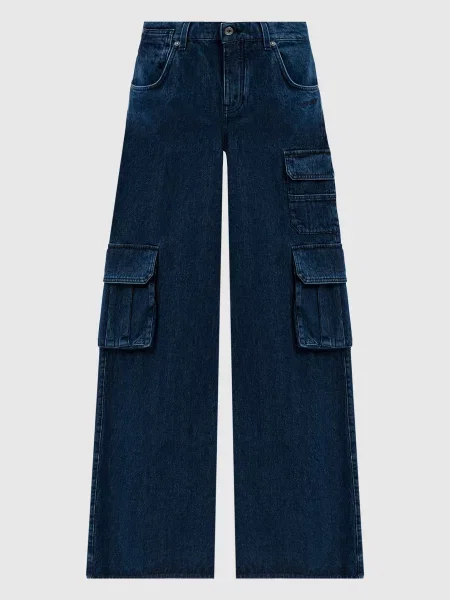 Джинси карго з вишивкою логотипа Off-white сині