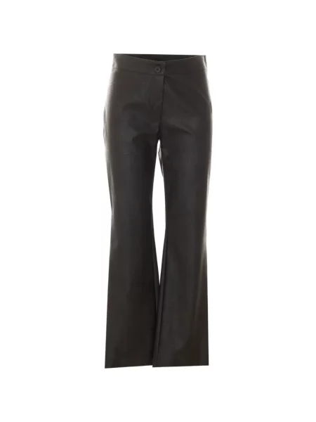 Pantaloni Rue Du Bac din piele evazate negru