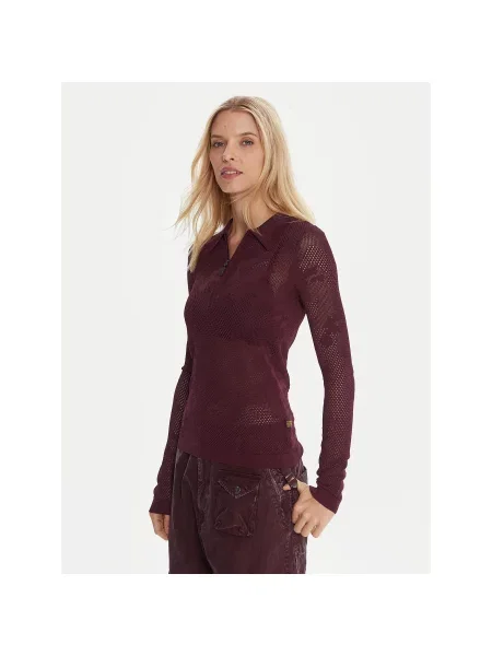 G-Star Raw Блузка Pointelle Бордовий Slim Fit