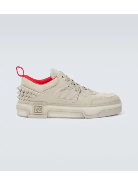 Sneakerși Christian Louboutin din piele de căprioară alb