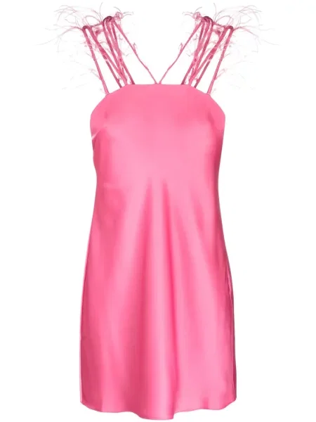 Rochie fără mâneci Cult Gaia fără mâneci cu pene de costum roz