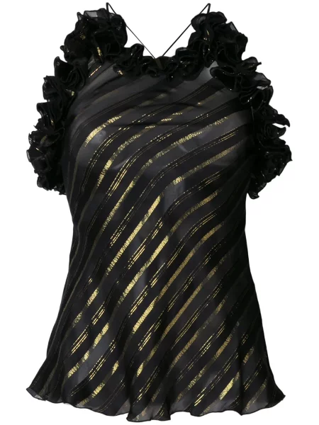 Bluză Philosophy Di Lorenzo Serafini cu dungi cu volane negru