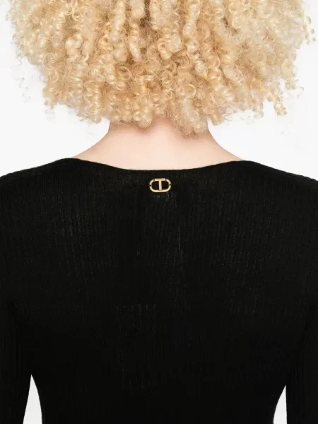 Pulover Twinset cu decolteu în V negru