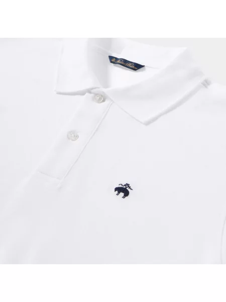 Koszulka polo Brooks Brothers pikowana biała