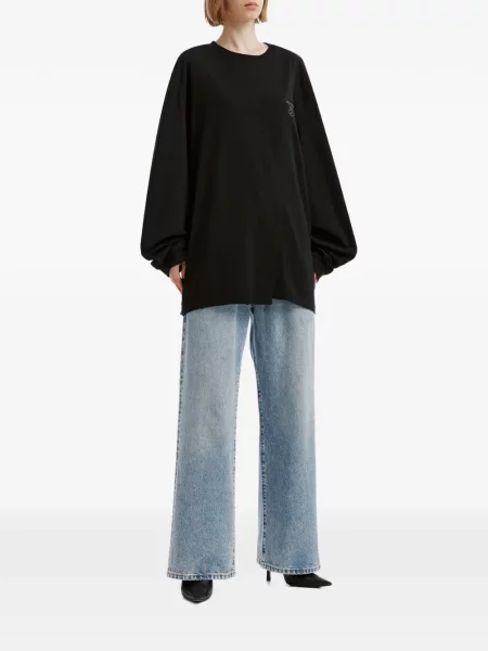 Lung tricou We11done cu imagine negru