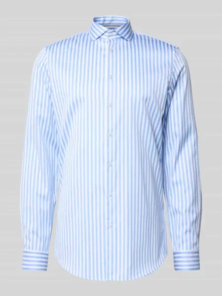 Koszula biznesowa o kroju slim fit z bawełny z kołnierzykiem typu cutaway Jake*s błękitna