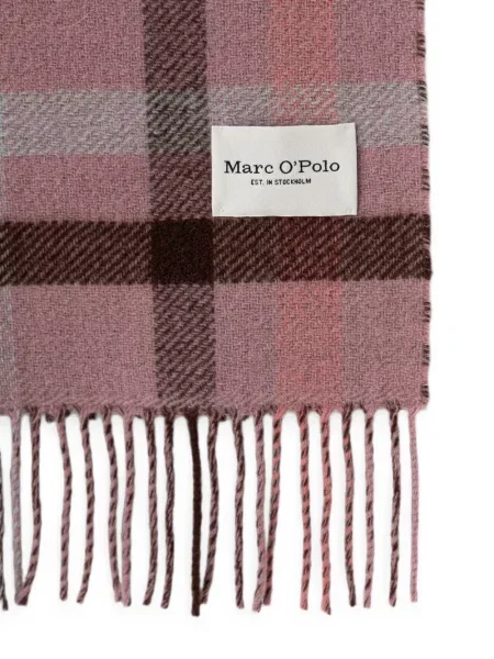 Fular Marc O'polo de lână în carouri roz