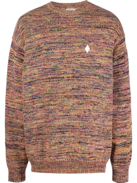 Pulover Marcelo Burlon County Of Milan cu broderie tricotate portocaliu