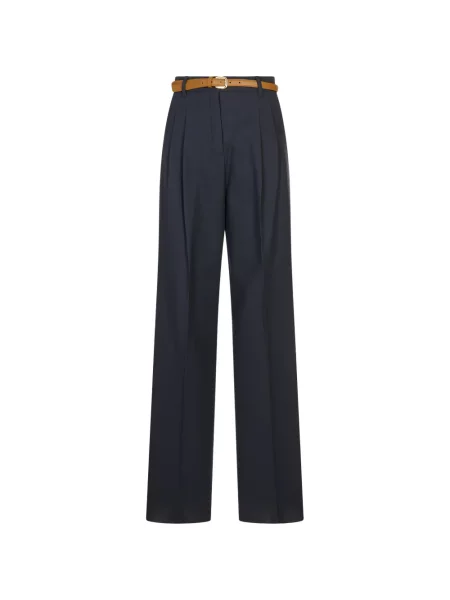 Cu centură pantaloni Max Mara albastru