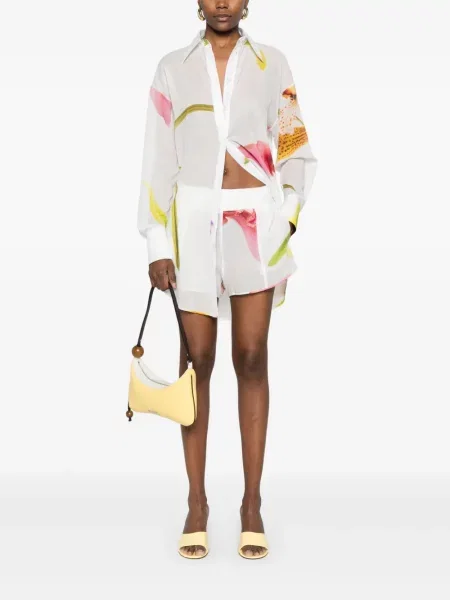 Pantaloni scurți Genny cu model floral cu imagine alb