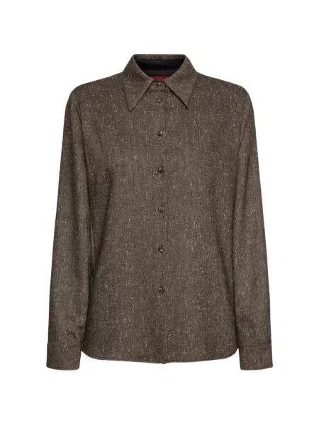 Cămașă Elena Mirò din tweed maro