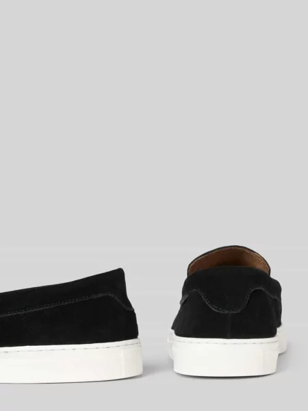 Loafersy z naturalnej skóry z detalem z logo Ps Poelman czarne