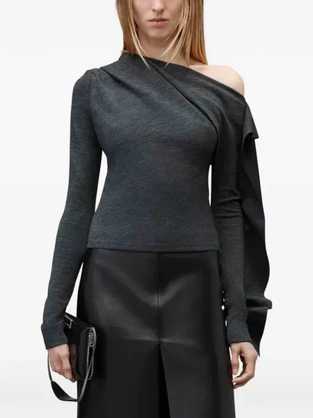 Pulover Alexander Wang cu volane gri