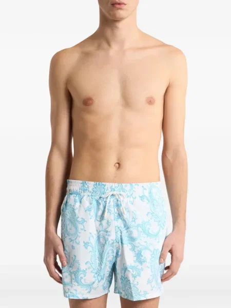 Slip de baie Etro cu model paisley alb