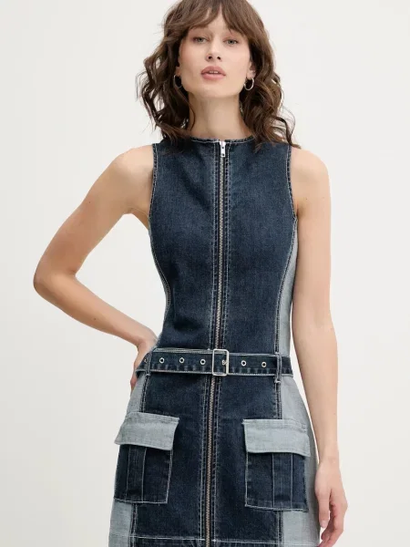 The Ragged Priest rochie jeans bleumarin mini mulată