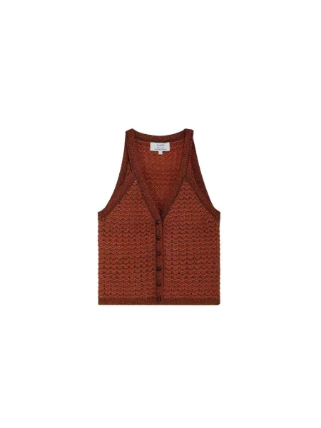 Scalpers Vestă tricotată ruginiu roșu