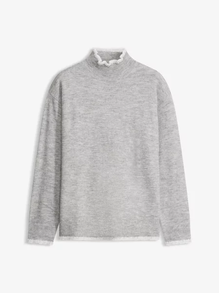 Sweter ze stójką szary