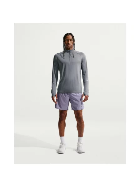 Koszulka damska z długim rękawem Nike Miler Half Zip ciemnoszary S szara
