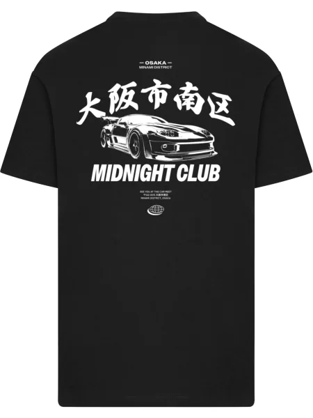 Mister Tee Tričko Midnight Racing Club čierna biela