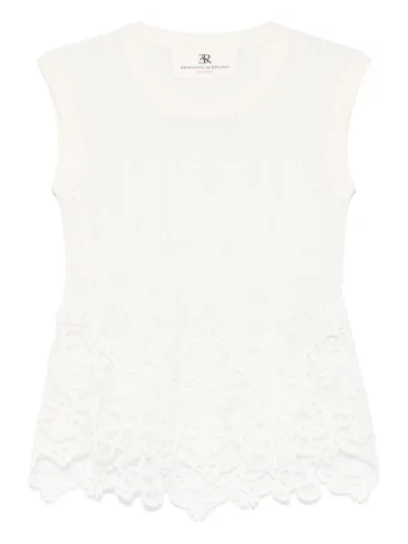 Top Ermanno Scervino din dantelă alb