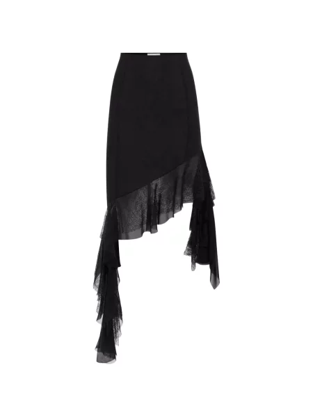 Fustă midi Nina Ricci din dantelă negru