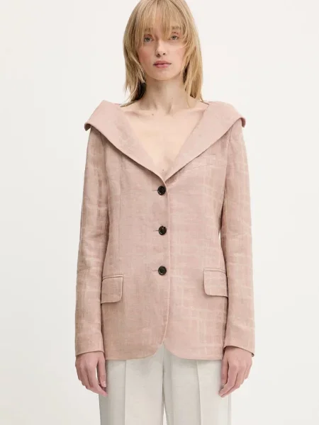 Our Legacy sacou de in Kaonashi Blazer un singur rând de cu imprimeu bej