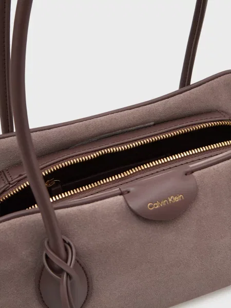 Замшева сумка Calvin Klein сіра