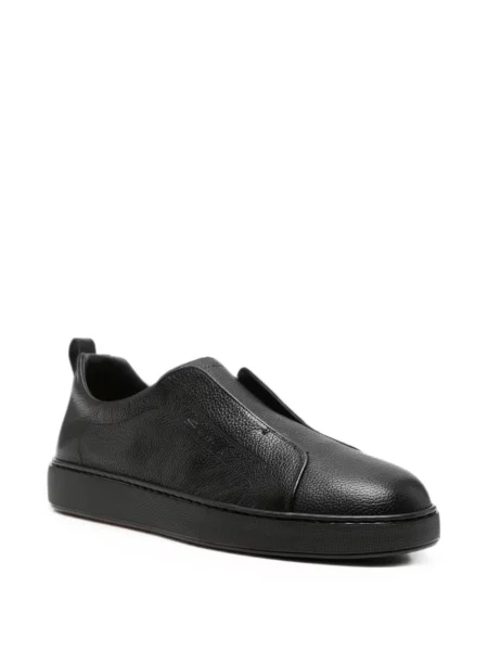Chiloți Santoni din piele slip-on negru