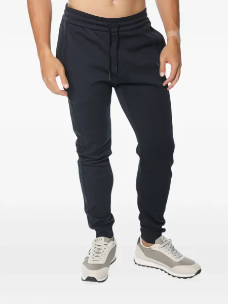 Pantaloni Armani Exchange alergare cu autograf albastru