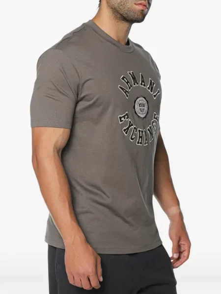 Tricou Armani Exchange cu autograf maro