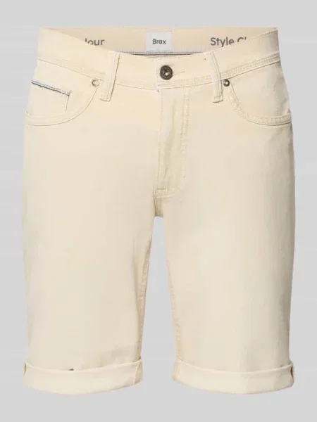 Szorty jeansowe o kroju regular fit z mieszanki bawełny Brax białe