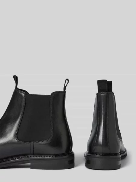 Buty chelsea ze skóry z elastycznymi wstawkami model ‘Santosh’ Digel czarne