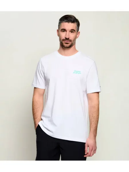 Tommy Hilfiger Tricou PALM PHOTO alb