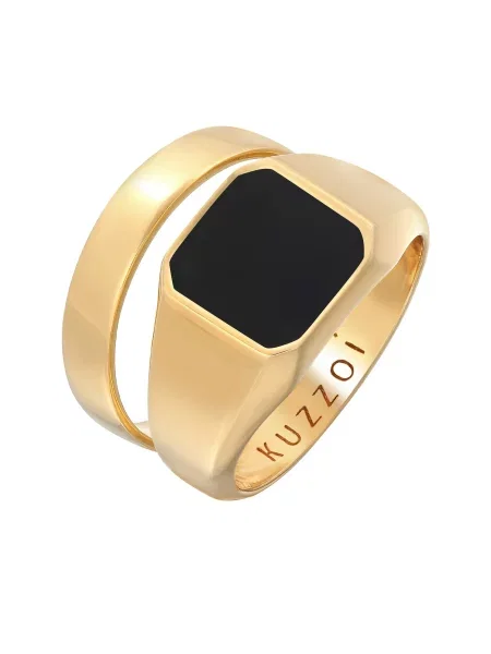 KUZZOI Prstan zlata črna