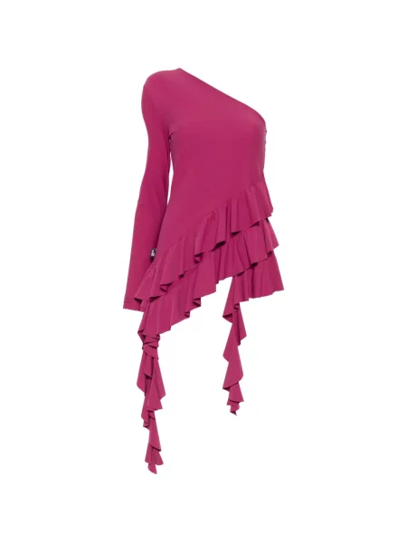 Top Love Moschino cu un umăr gol violet