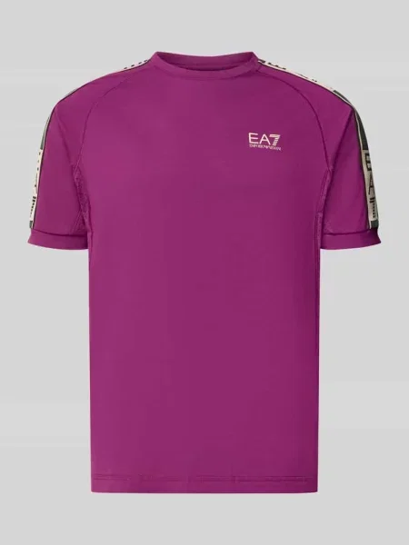 T-shirt z Mieszanka z logo Ea7 Emporio Armani fioletowa