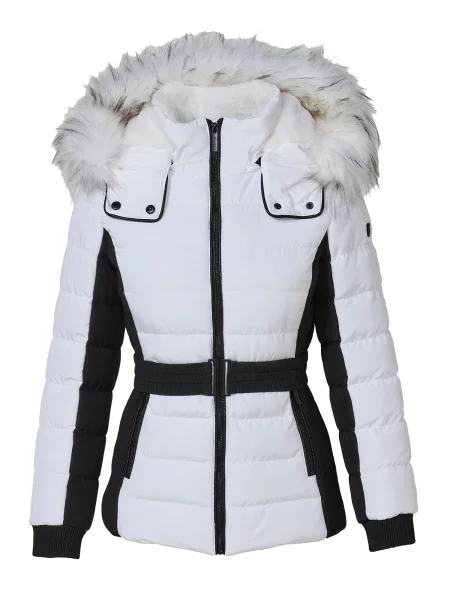 KOROSHI Geacă de iarnă negru alb