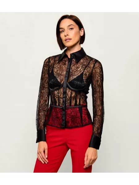 Elisabetta Franchi De dantelă cămașă negru