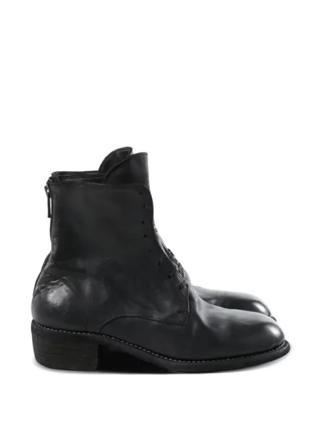 Botine Guidi cu șireturi din dantelă negru