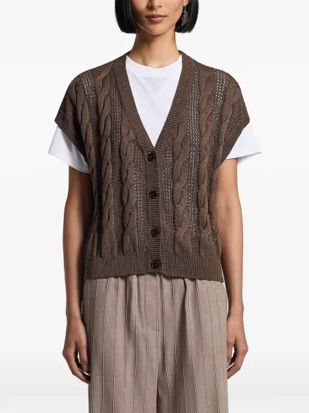 Kardigan Peserico brązowy